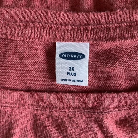 Old Navy Womens Plus Size 2X Pink Fuzzy Stretch Flutter Hem Blouse Top - Picture 4 of 6